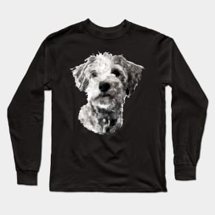 Dramabite Watercolour Shih Tzu Maltese Puppy Dog Long Sleeve T-Shirt